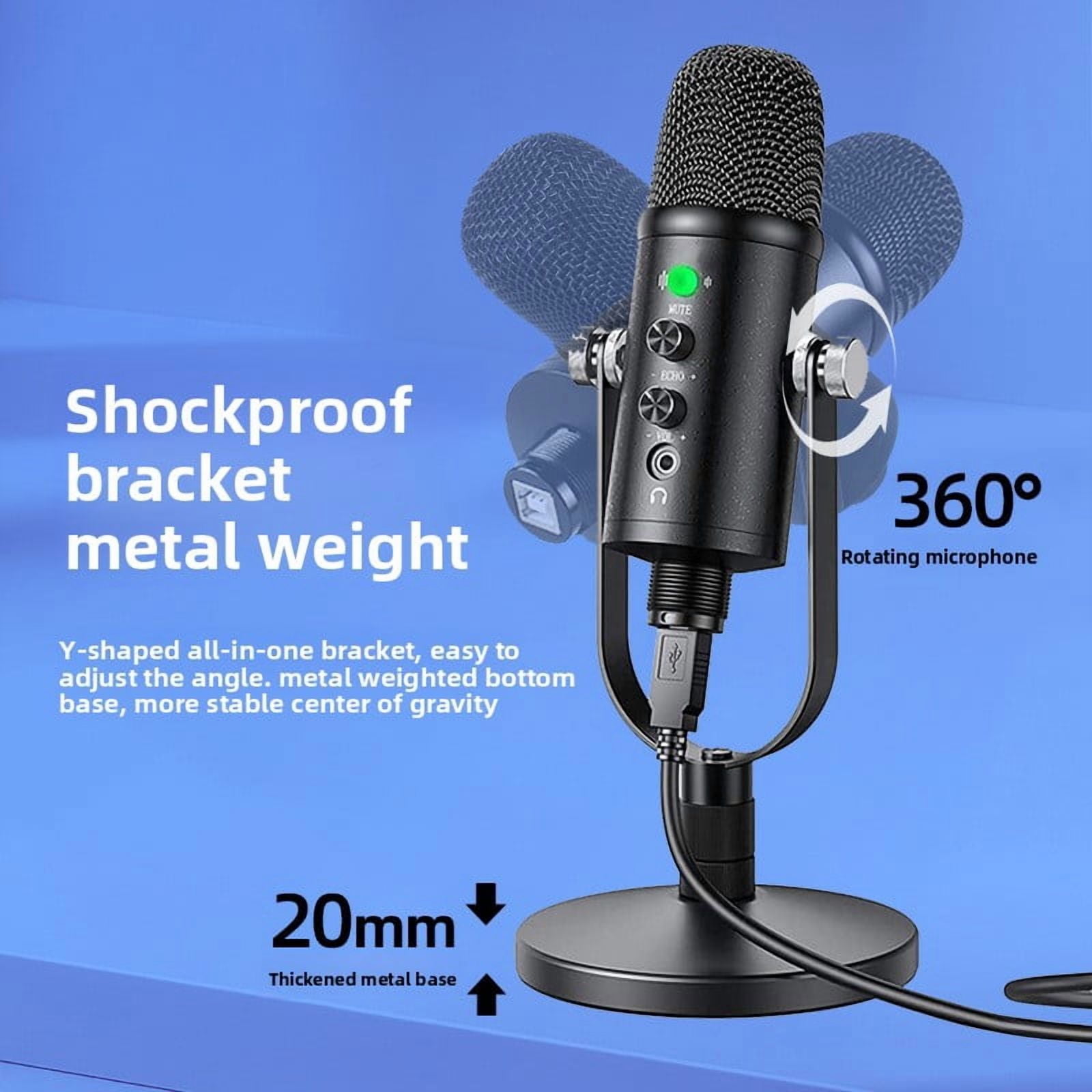 USB Condenser Microphone Computer Gaming EDC Voice Noise Reduction Mic Phone Recording Dubbing Live Streaming Microphone