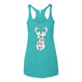 thumbnail image 2 of Deer Rose Animal Lover Tri-Blend Racerback Tank Top, Tahiti Blue, X-Large, 2 of 3