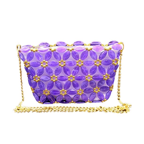 DIY Arte y manualidades Kits de bolsas de abalorios acrílicos bandolera Suministros de fabricación de bolsas Herramientas Púrpura Sunnimix Fabricación de bolsos de Crossbody con cuentas