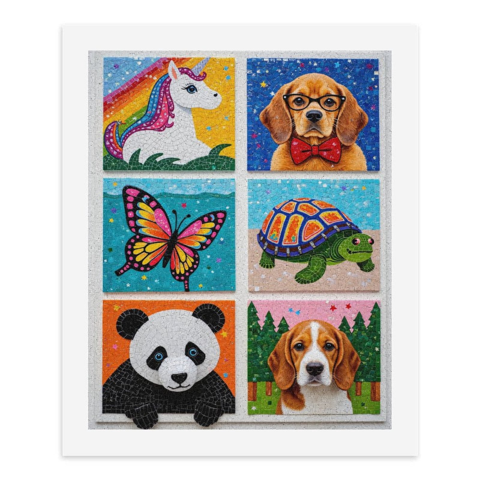 Paint By Numbers Kit for Adults Beginner - DIY Mosaic Art Animals Whimsical Scenes Canvas Painting Kits for Adults, Frameless Paint By Number for Adults for Home Wall Decor 16x20 Inch
