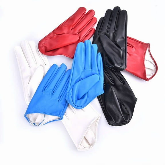 Racing Butterfly New Design Sexy Leather Gloves for Women Half Palm PU Leather Gloves Party Show