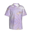 thumbnail image 2 of Balery Lavender Glitter Foil Stripes Print Men's Hawaiian Shirts Short Sleeve Beach Shirt Relaxed Fit Vacation Button Down Shirts-X-Large, 2 of 9