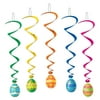 Club Pack of 30 Vibrant Easter Egg Whirls Hanging Decorations 3.25'