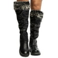 thumbnail image 5 of Women's Faux Fur Knee High Boot Vegan Leather Cold Weather Boots BLACK, 5 of 5