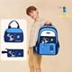 thumbnail image 3 of Mochila escolar MITOWERMI, 46 cm, azul, para niños, con lonchera, 3 of 6