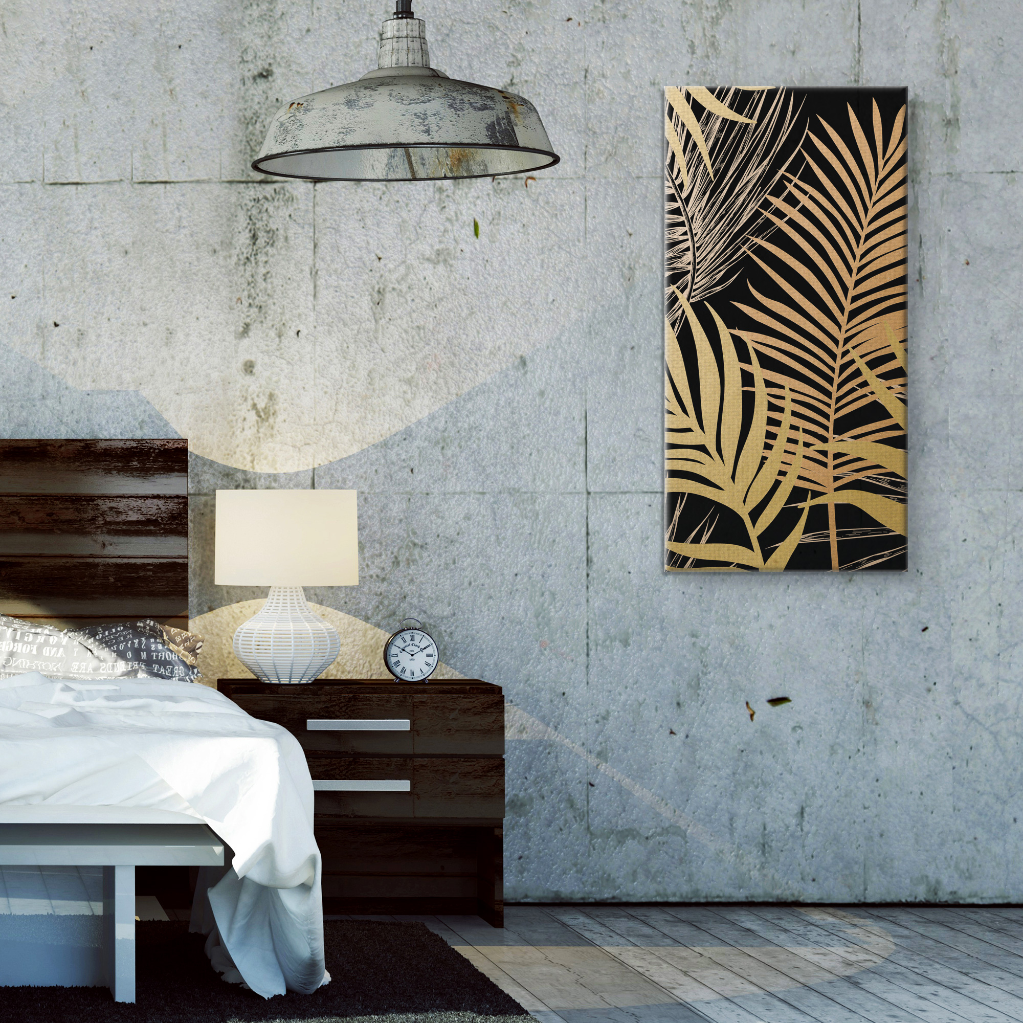 Masterpiece Art Gallery Palms D'or II Leaves By Belle Maison Canvas Art Print 17" x 34"