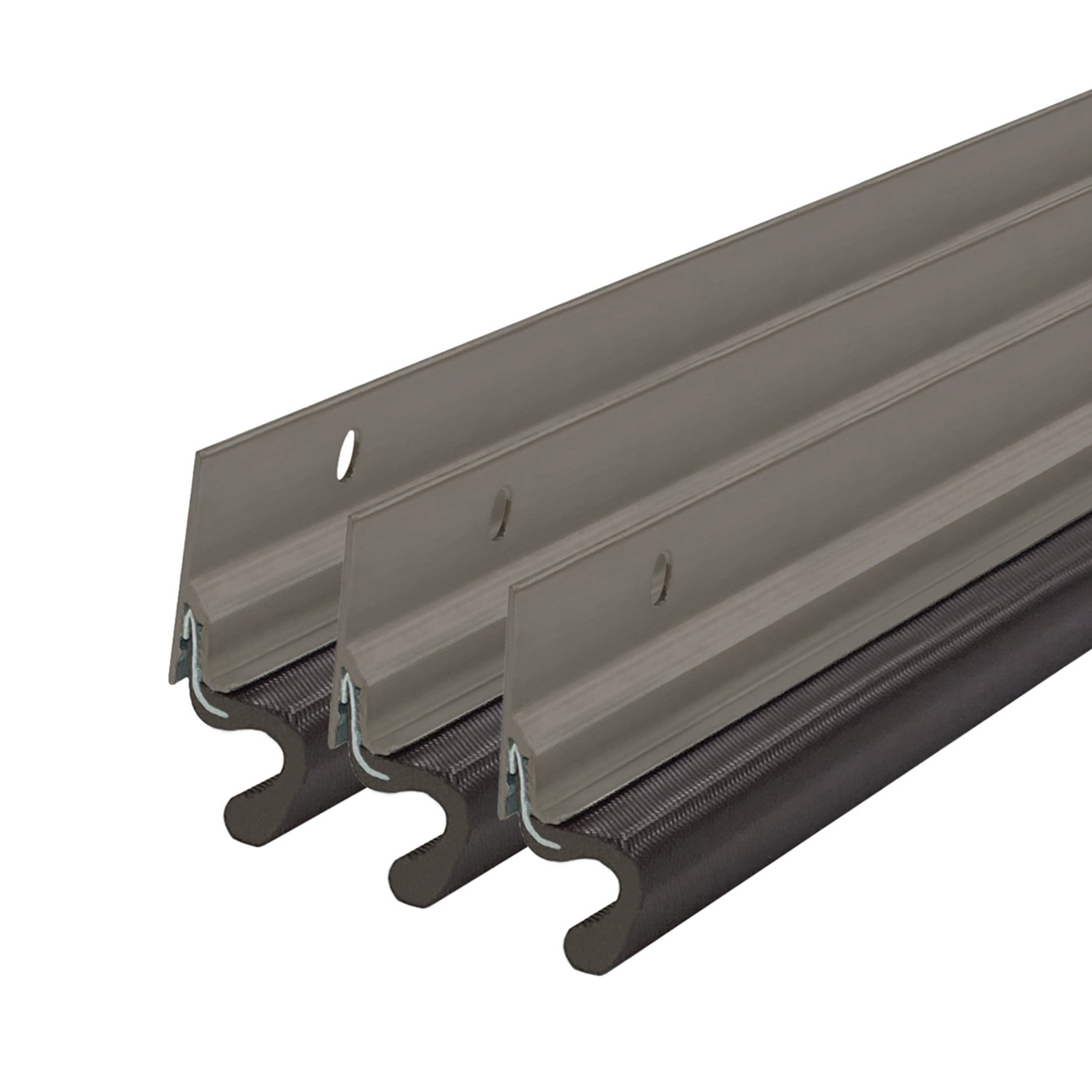 M-D Building Products 52051 Satin Nickel Aluminum and Vinyl-coated Foam Heavy-duty Screw-on Top and Sides Door Seal Kit