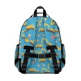 thumbnail image 3 of Excavator and Road Barrier Blue Pattern Cute School Backpack Bag for School with Padded Back and Adjustable Shoulder Straps 15.25"x11.5"x5.25", 3 of 5