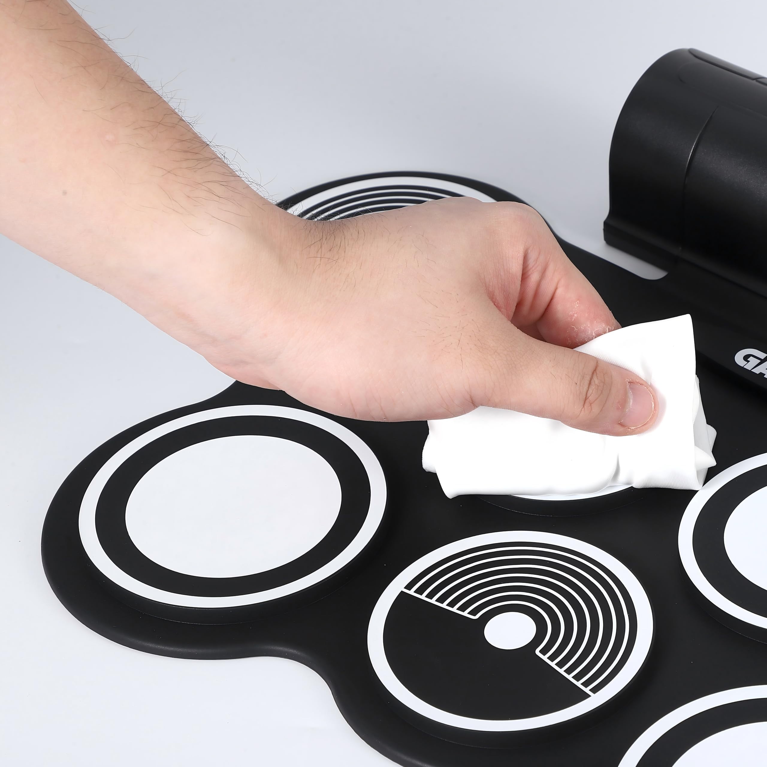 Electronic Drum Set with 9 Pads, Portable Roll-Up Drum Kit with Built-in Speaker, Headphone Jack, Pedals & Sticks, Recording Function, Best Holiday Gift For Music Lover