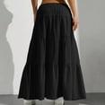 thumbnail image 5 of JIRNYORLL Womens Boho Flowy Maxi Skirt Ruffle Tiered Elastic Waist 2026 Fall Beach Vacation Casual Long Skirts, Black M, 5 of 7