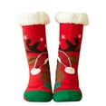 thumbnail image 2 of Christmas Socks Winter Warm Fuzzy -Lined Grippers Slipper Comfortable Funny Colorful Womens Crew Socks Red, 2 of 4