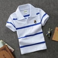 thumbnail image 2 of Ulanda Toddler Baby Boys Short Sleeve Polo Shirts Cute Cartoon Animal Embroidery Uniform Shirt Button Closure Collared Tops (Multicolor1, 11-12 Years), 2 of 4