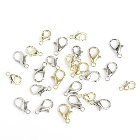 Cousin DIY 180 Piece Lobster Clasp Bulk Pack with Case, Silver/Gold Finish, Metal, 10-12mm, 69995767