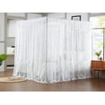 thumbnail image 2 of Warm Home Designs Lace Canopy Bed Curtains Set Consists of 8 48" x 78" White Canopy Curtains with Tie-Backs. LC White, 2 of 4