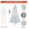 thumbnail image 2 of 6.5 FT Prelit Artificial Christmas Tree, Battery Operated Xmas Tree with 818 Branch Tips & 250 Warm White LED Lights, Easy Setup Artificial Tree for Indoor Outdoor Decor, White, 2 of 7