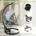 thumbnail image 3 of Geniqua Foldable Hanging Egg Chair Outdoor Patio Hammock Swing Cushion Seat Canopy Stand, 3 of 8