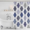 thumbnail image 3 of Grey Purple Moroccan Shower Curtain, Waterproof Shower Curtains for Bathroom, Retro Bohemia Geometric Pattern Washable Fabric Bathtub Curtain Set Bath Decor with 12 Hooks 48"x72", 3 of 8
