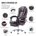 thumbnail image 4 of Bestco Reclining Home Office Desk Chair with Footrest Massage Adjustable Height Brown, 4 of 12