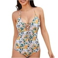 thumbnail image 2 of Swimwear for Women One Piece Lace-up Sexy Print Swimsuit Backless Fashion Bathing Suit, 2 of 9