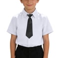 thumbnail image 7 of Scyoekwg 5 Pack Boys Short Sleeve Dress Shirt Summer Fashion Button Lapel School Uniform Shirts with Neck Ties (White,3 Years), 7 of 7