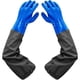 thumbnail image 2 of Guantes largos de goma, guantes resistentes a productos químicos hasta el codo con forro de algodón, guantes impermeables, grandes, 2 of 5