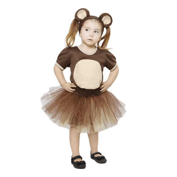 Disfraz Primavera 2 en 1 Changuita Oso Tutú Infantil Niña Talla 4 a 6 años