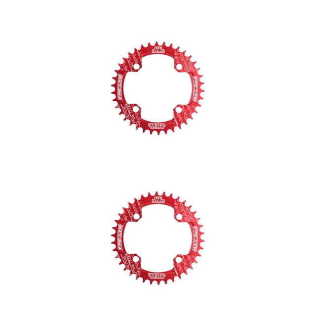 Naiovety Platos redondos estrechos y anchos prácticos, rueda de cadena de ciclismo, piezas de placa de de placa única con pernos de piñón, Rojo 2piezas Naiovety CBP440157
