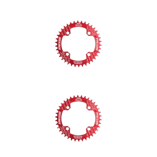 Toystoory Platos redondos estrechos y anchos prácticos, rueda de cadena de ciclismo, piezas de placa de de placa única con pernos de piñón, Rojo 2piezas Toystoory CBP440157