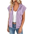 thumbnail image 6 of NSLGXD Zip Up Hooded Vest Sweatshirt Women Adjustable Drawstring Hood Cap Sleeve Outerwear Jackets Daily Running Soft Layering Casual Tops S-3XL, 6 of 8
