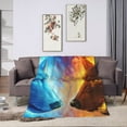 thumbnail image 3 of Super Soft Anti-Pilling Flannel Bed Blankets, Blue Lines Cozy Fluffy Warm All Seasons Throw Blanket for Sofa Bedding, 40"x30", 3 of 8