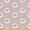 thumbnail image 1 of Hipster Fabric by the Yard, Modern Eye Doodle Illustration Abstract Mysterious Symbolism Art, Decorative Upholstery Fabric for Chairs & Home Accents, Pale Pink White by Ambesonne, 1 of 5