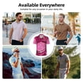 thumbnail image 3 of Kdxio Sparkling Pink Toilet Print Men's Short Sleeve Polo Shirt,Midweight Men's Shirt-X-Large, 3 of 5