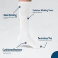 thumbnail image 6 of Diamond Star Diabetic Over the Calf, Non-binding Premium Cushion Cotton Knee High Comfortable Socks for Men (White - 12 Pairs, Socks Size 10-13), 6 of 6