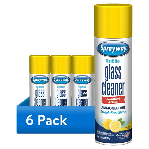 (6 pack) Sprayway Glass Cleaner, Lemon 19 oz