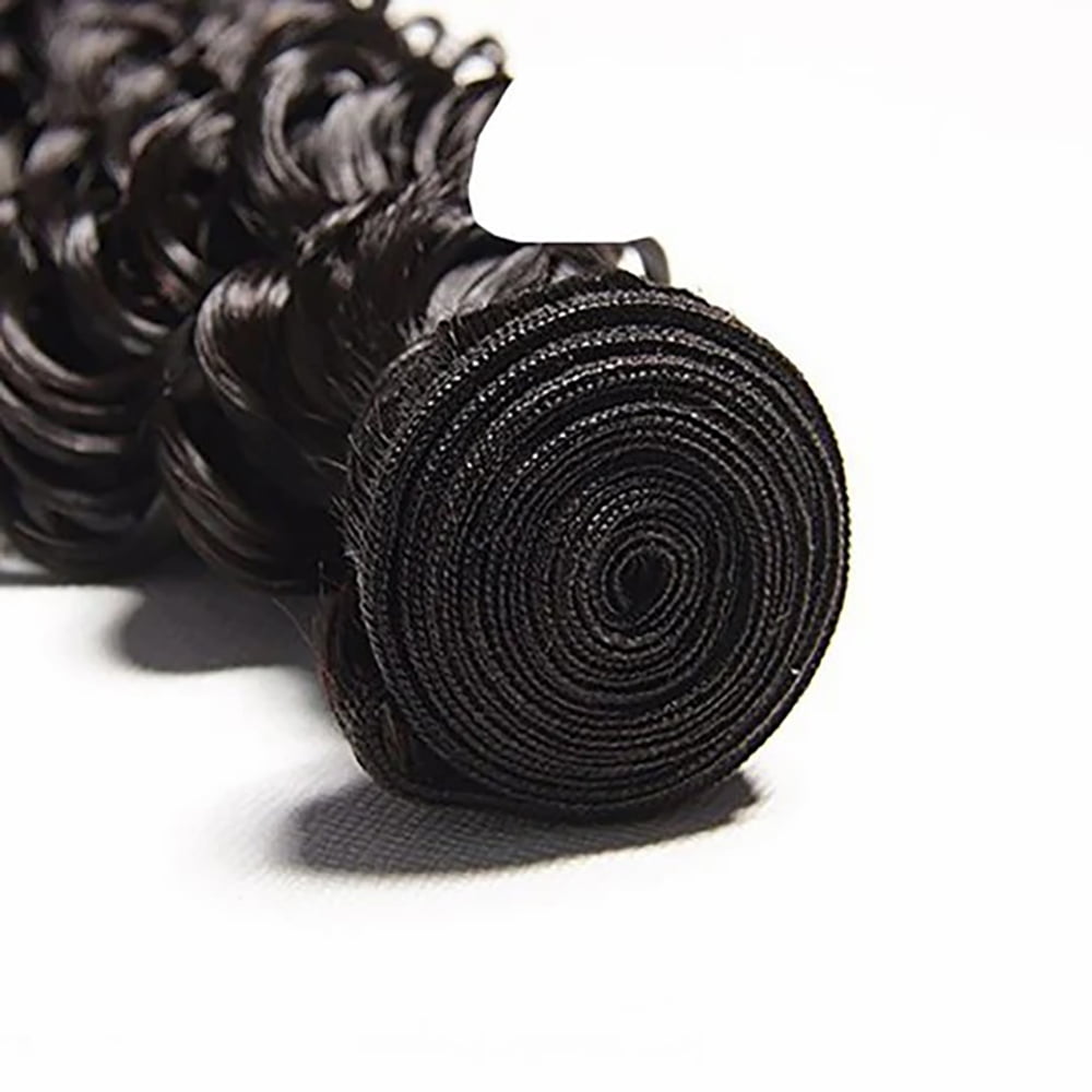 YYAo Human Hair, Hairpiece, Wig,Affordable hair Deep Wave 100% Human Hair 1 Bundle Natural Black 10"-30"