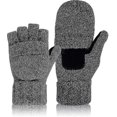 thumbnail image 1 of Winter Wool Blended Knit Fingerless Gloves Half Finger Mittens With Fleece Lining For Mens, 1 of 4