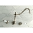 thumbnail image 2 of Kingston Brass KS1028PL Heritage Two-Handle Wall Mount Roman Tub Faucet, Brushed Nickel, 2 of 8