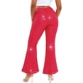 thumbnail image 3 of Dewadbow Women Sequin Bell Bottom Pants Glitter Sparkle High Waist Wide Leg Palazzo Trousers Bling Flare Pants Club Wear, 3 of 6