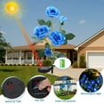 thumbnail image 5 of Solar Garden Stake Lights, Rose Flowers Lights LED Yellow Solar Stake Lights with 5 Roses Waterproof for Garden, Yard, Christmas Pathway, Grave Decor(1 Pack-Blue), 5 of 9