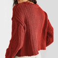 thumbnail image 5 of Women'S Oversized Fall Sweaters Casual Long Sleeve Crewneck Chunky Cable Knit Pullover Tops Winter Clothes Red L, 5 of 9