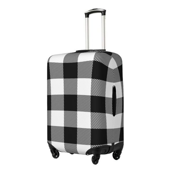 Balery White And Black Plaid Funda de equipaje, fundas para maletas, elástica, lavable, protector de maletas, compatible con maletas de 18 a 32 pulgadas-X-Large