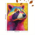 thumbnail image 3 of Colorful Retro Raccoon Portrait Canvas Print, Cute Wildlife Art, Unique Wall Decor Gift for Raccoon Pet Lovers, 3 of 8