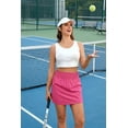 thumbnail image 2 of Pinspark Women's Golf Tennis Skort Elastic High Waist Wide Waistband Weightless Athletic Skirt with Built-in Shorts for Pickleball Workout Running, 2 of 6