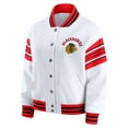 thumbnail image 2 of Women's WEAR by Erin Andrews White/Red Chicago Blackhawks Full-Snap Fleece Sweatshirt Jacket, 2 of 6