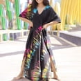 thumbnail image 5 of OVINYER Dress Women Plus Size Kaftans Casual V-Neck Long Soft Beach Maxi For Summer For Vacation Travel Date, 5 of 7