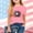 Pink, variant on Amidoa Girls Short Sleeve Graphic Crewneck Summer Independence Day T Shirts Kids Casual Tops Blue Size 2T