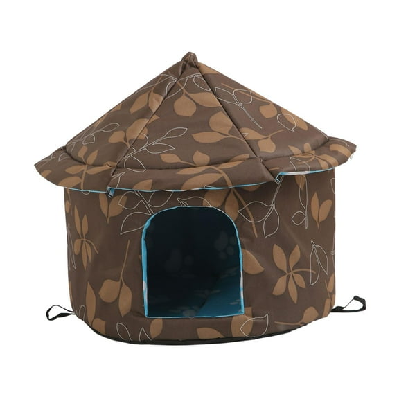 al aire libre casa cálida impermeable cachorro invierno cálido cueva a prueba de lluvia Redondo L Marrón Zulema Refugio de gatos callejeros
