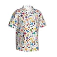 thumbnail image 2 of Daiia Colorful Spots Hawaiian Shirt for Men Gentle Cotton Regular Short Sleeve Casual-XX-Large, 2 of 9