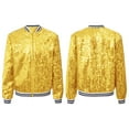 thumbnail image 5 of YEAHDOR Girls Sparkle Bomber Jacket Allover Sparkle Sequins Hip Hop Jazz Dance Tops Carnival Outerwear Gold 12, 5 of 6