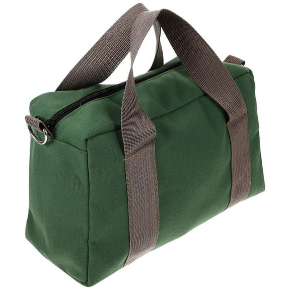 PENIKOKO Heavy Duty Canvas Tool Bag Dark Green with Strap for Electricians and Repair Professionals